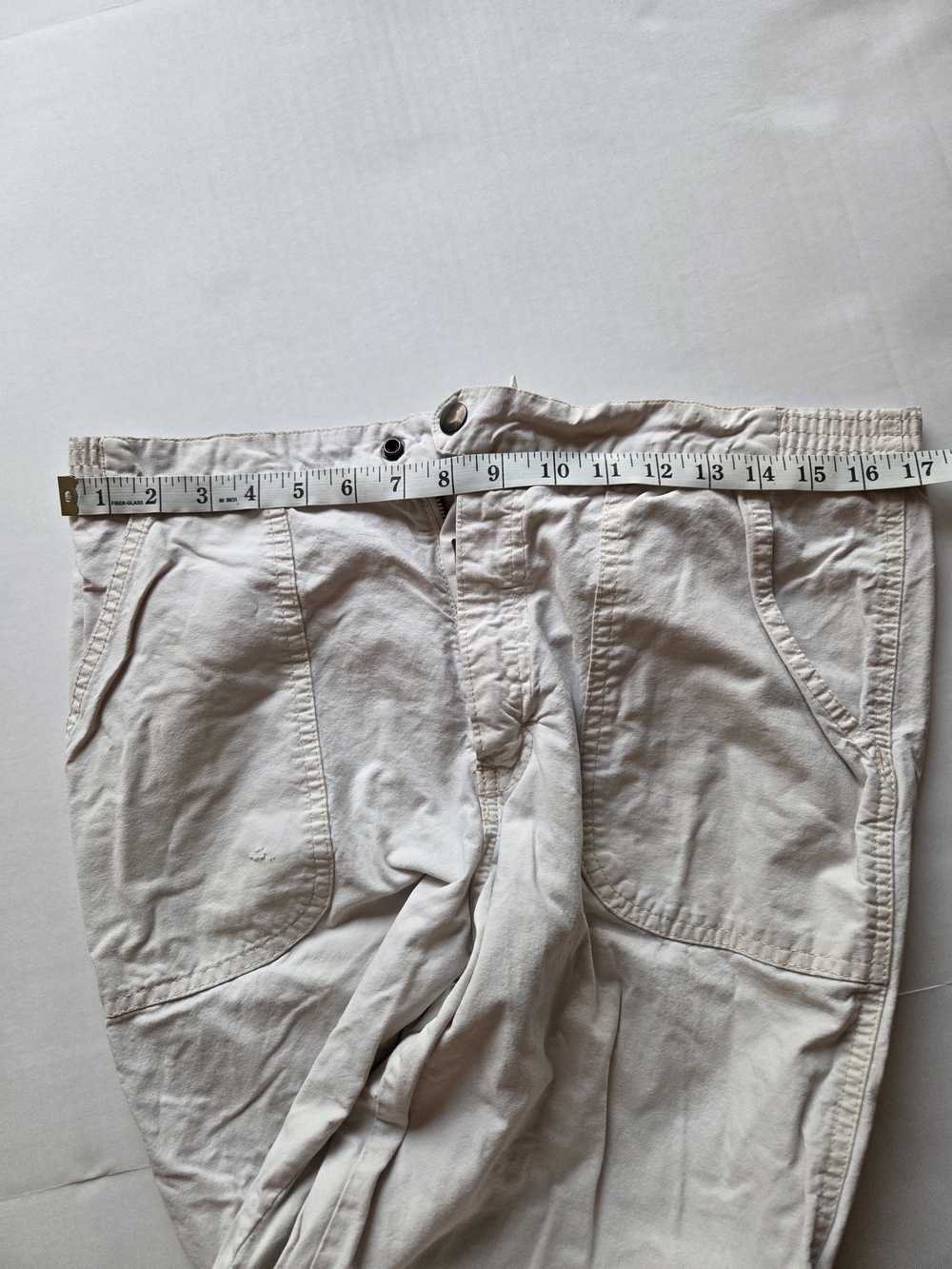 FireWorks Vintage Tan Cotton Elastic Waist Straight Leg Pants Mens Size 13/14 - Picture 4 of 5